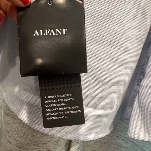 Alfani Light Blue Textured Top - Picture 10 of 10